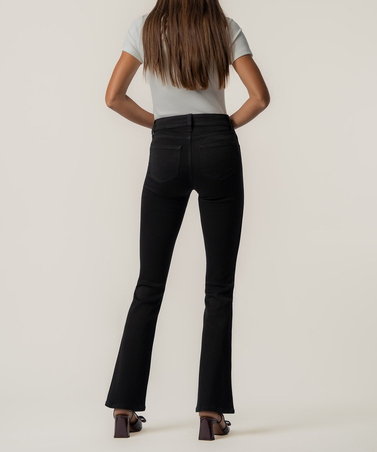 Natalie High Rise Bootcut Short Inseam in Black