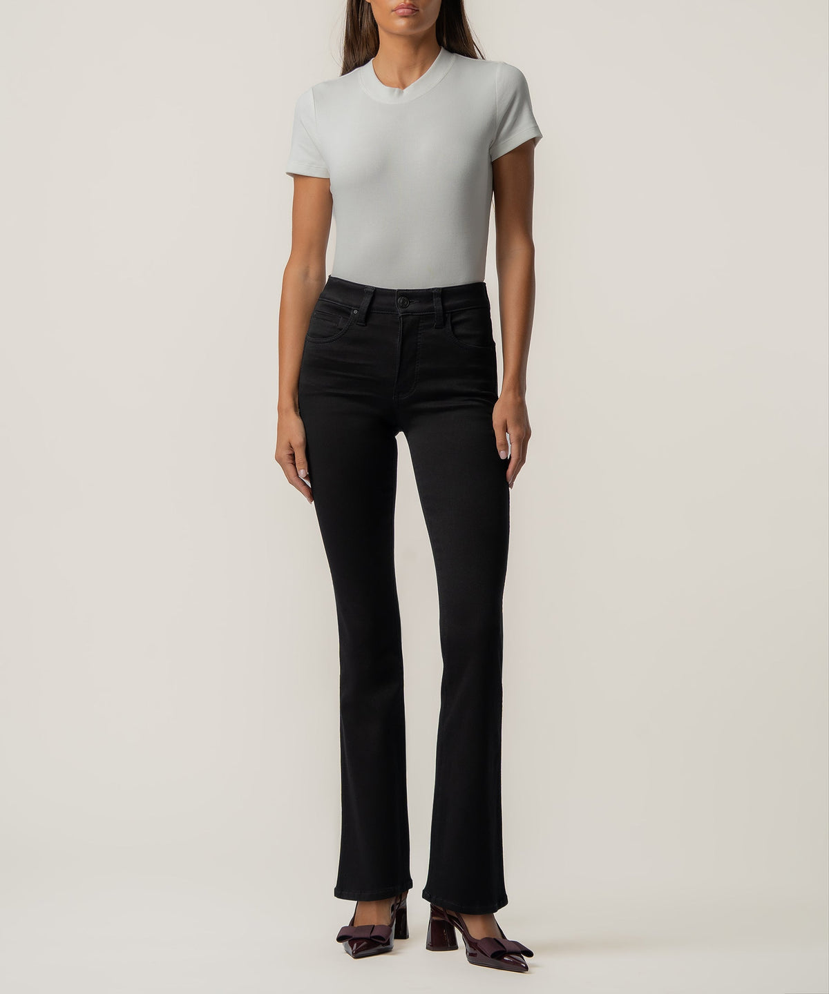 Natalie High Rise Bootcut Short Inseam in Black