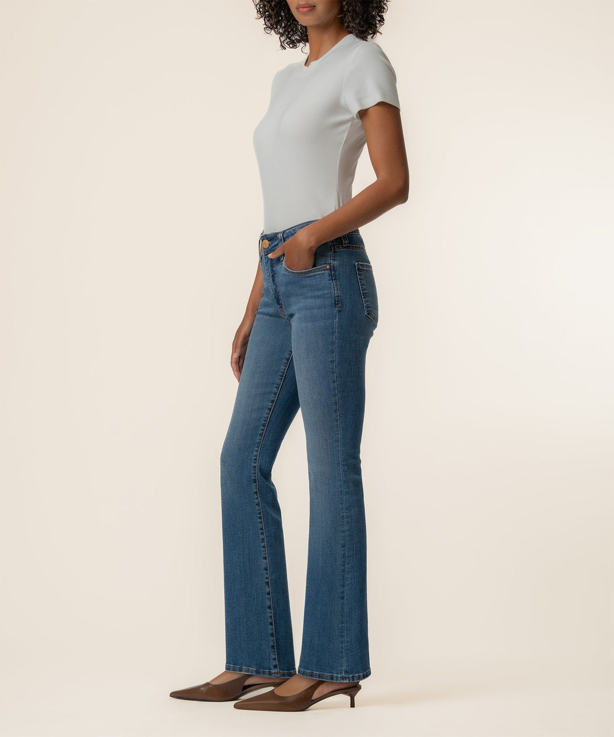 Natalie High Rise Bootcut, Petite in Interactive Wash