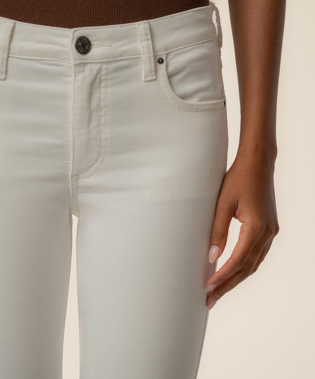 Natalie Corduroy Bootcut, Petite in Cloud White