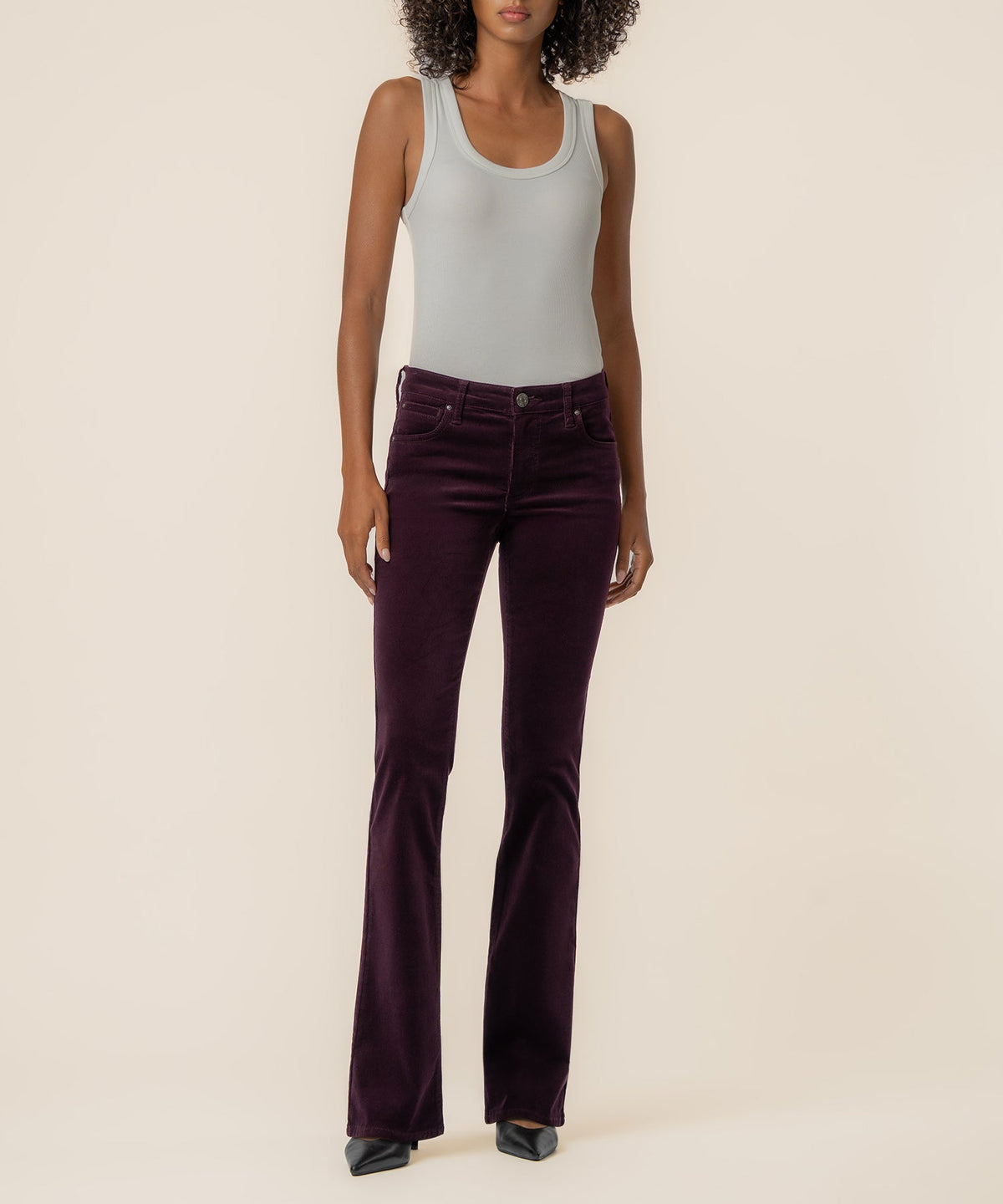 Natalie Corduroy Bootcut in Eggplant