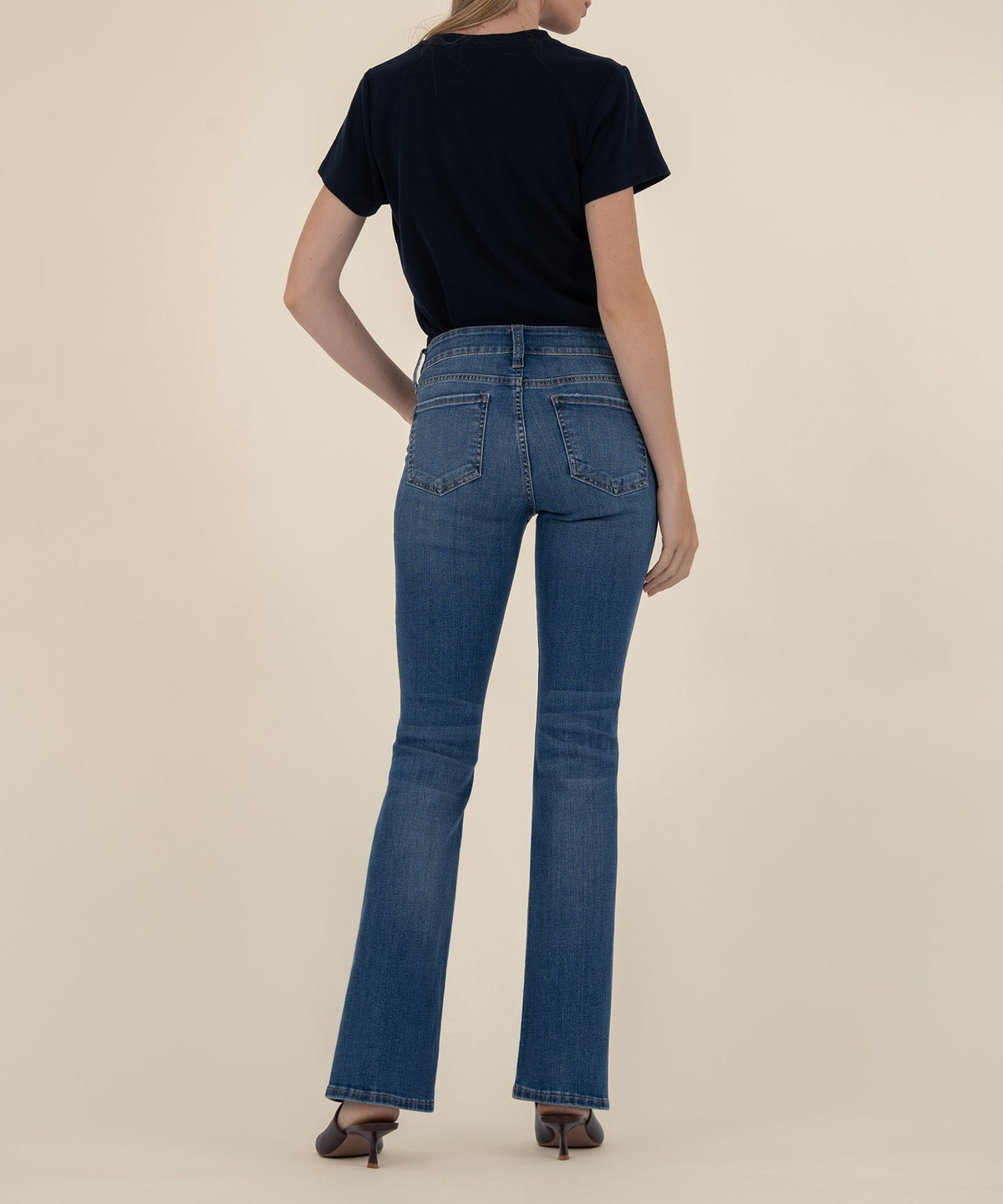 Natalie Mid Rise Bootcut, Petite in Studious Wash