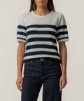 Monika Stripe Sweater in Cream/Navy
