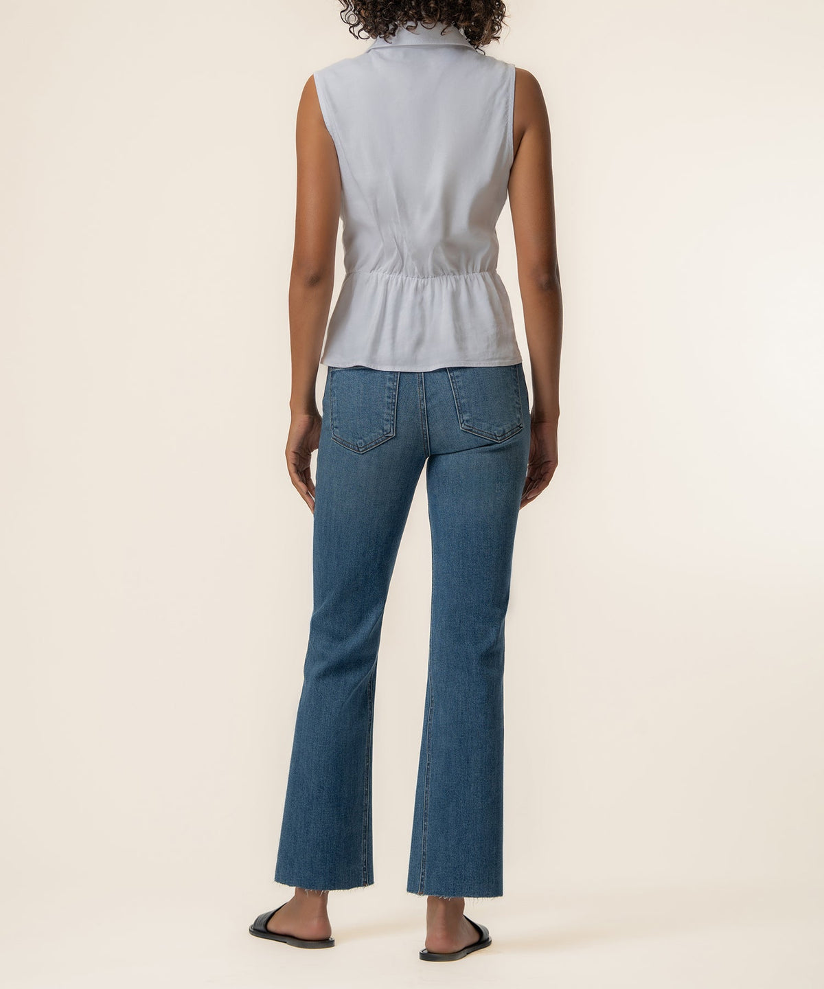 Sara Linen Top in White