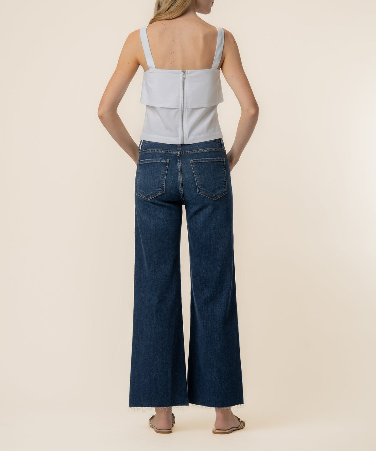 Melanie Linen Tank Top in White