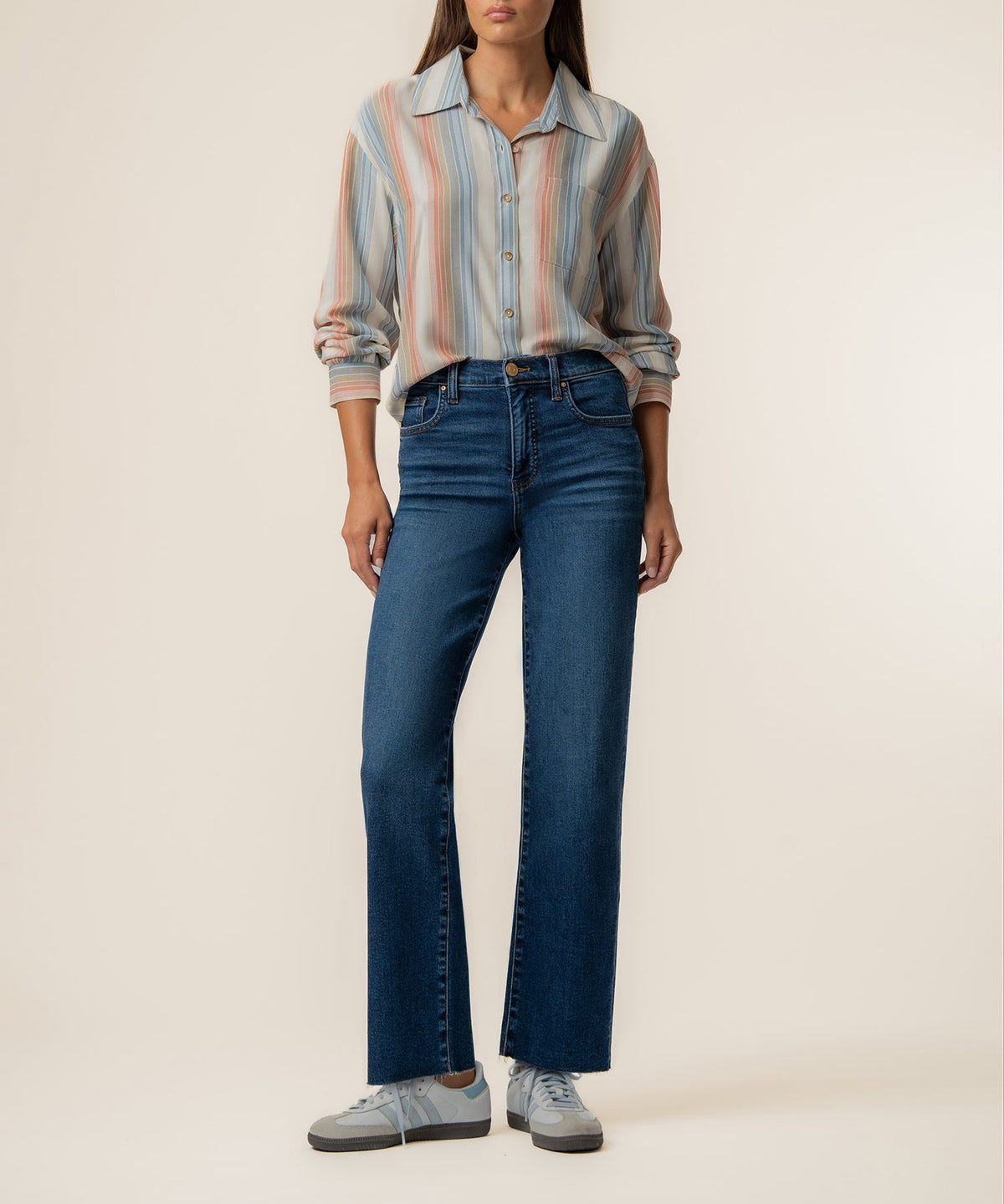 Tabitha Stripe Blouse in Cream