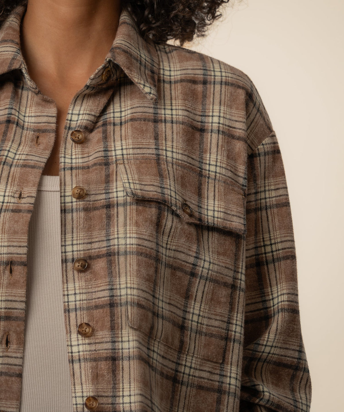 Mira Boxy Top in Saddle Brown