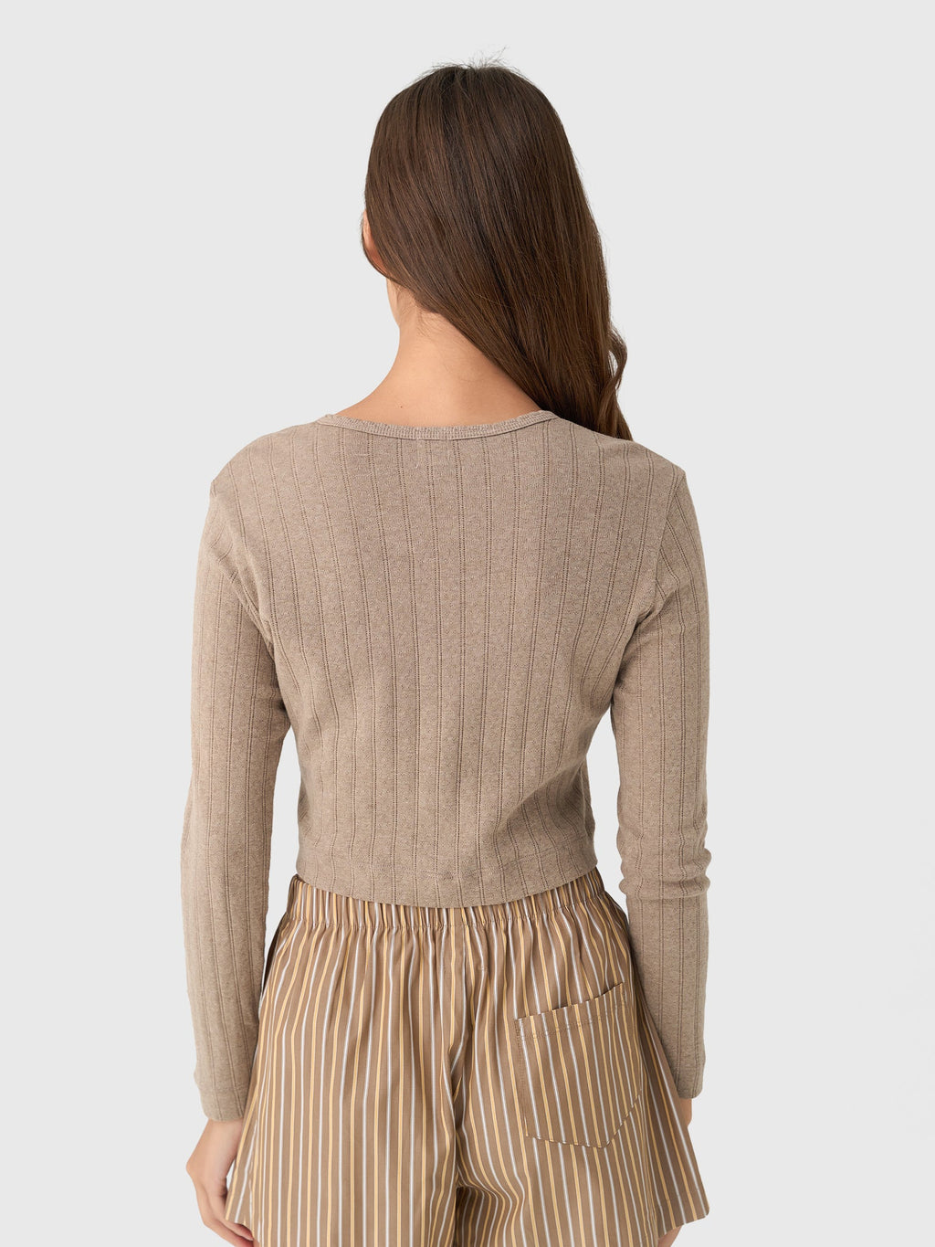 Leset Women's Pointelle Crop Cardigan
