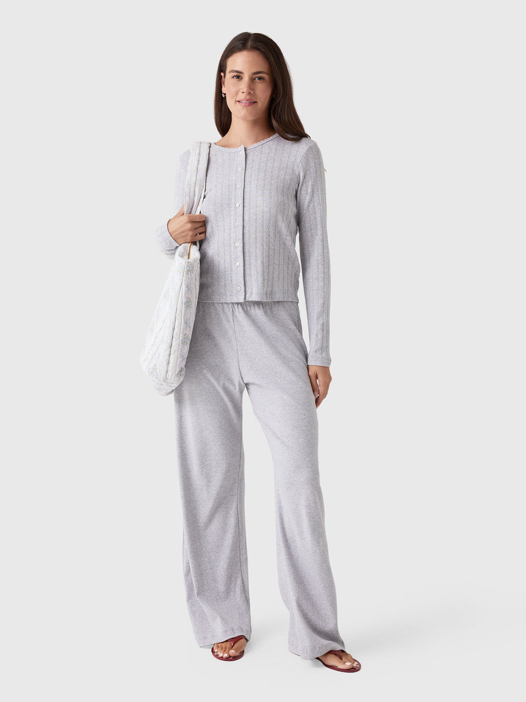 Leset Women's Pointelle Classic Cardigan II