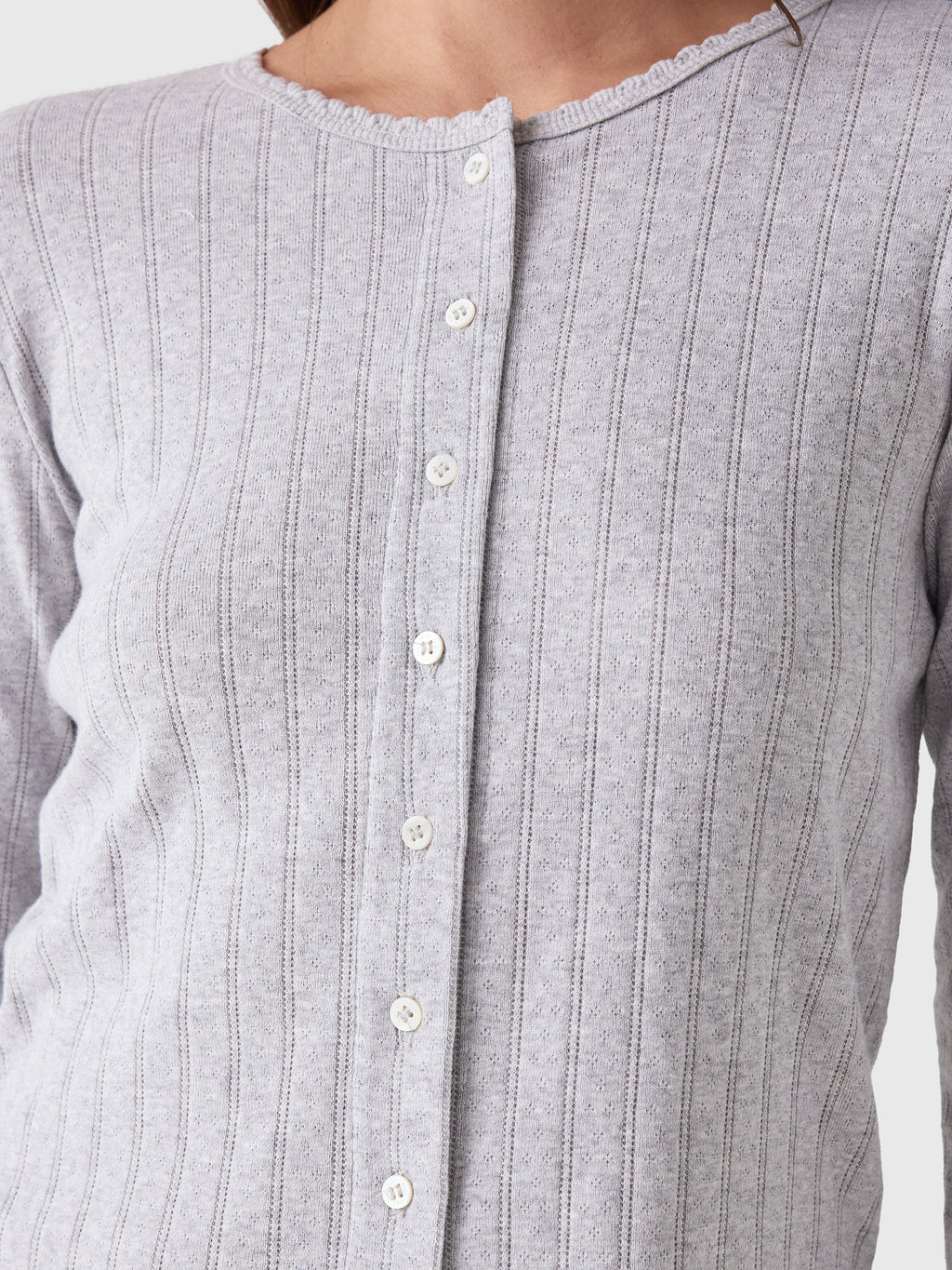 Leset Women's Pointelle Classic Cardigan II