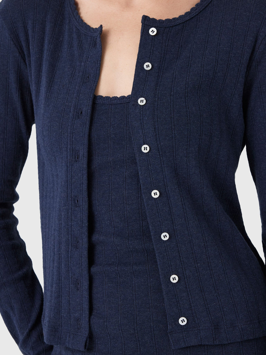 Leset Women's Pointelle Classic Cardigan II