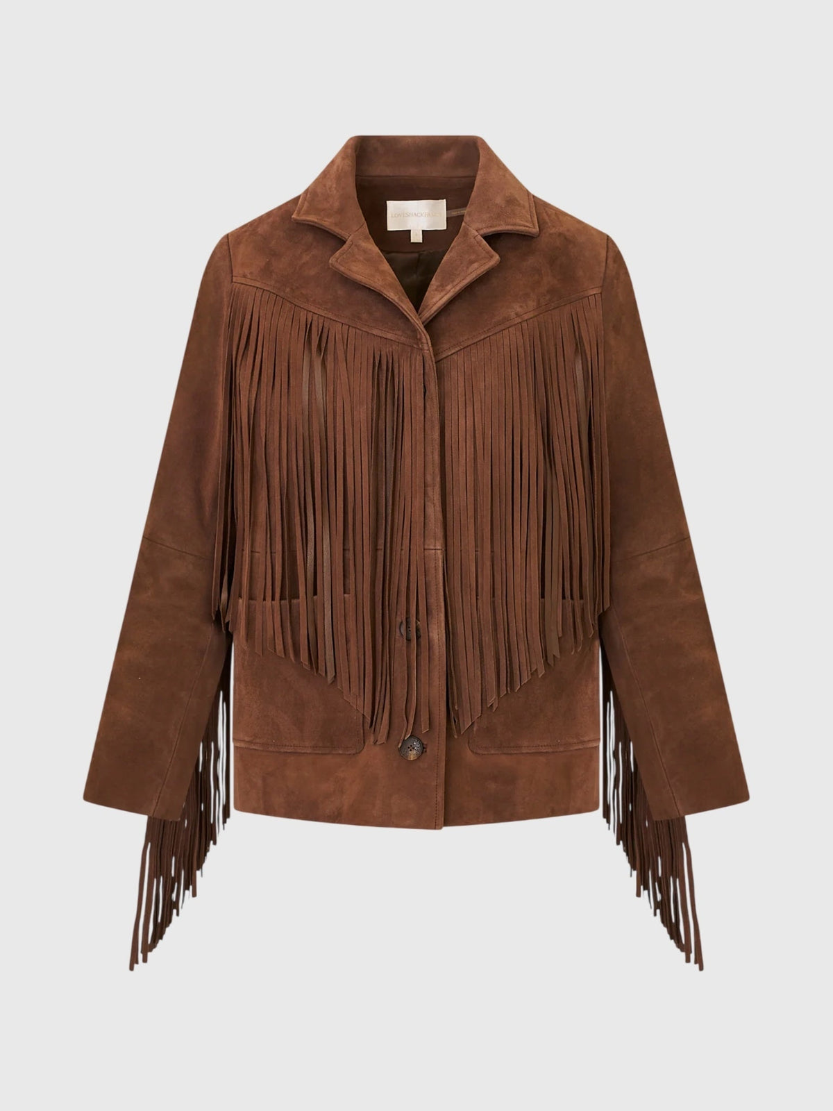 LoveShackFancy Women's Geraline Suede Fringe Jacket