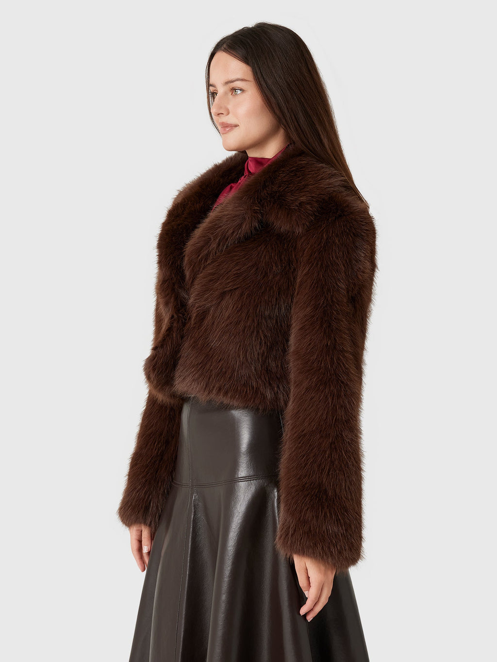 LoveShackFancy Women's Stroma Cropped Faux Fur Jacket
