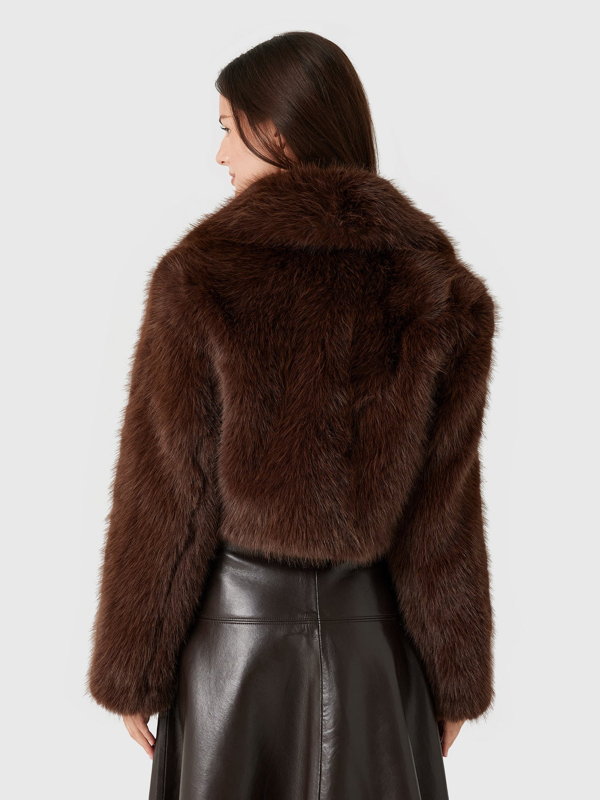 LoveShackFancy Women's Stroma Cropped Faux Fur Jacket
