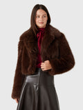 LoveShackFancy Women's Stroma Cropped Faux Fur Jacket