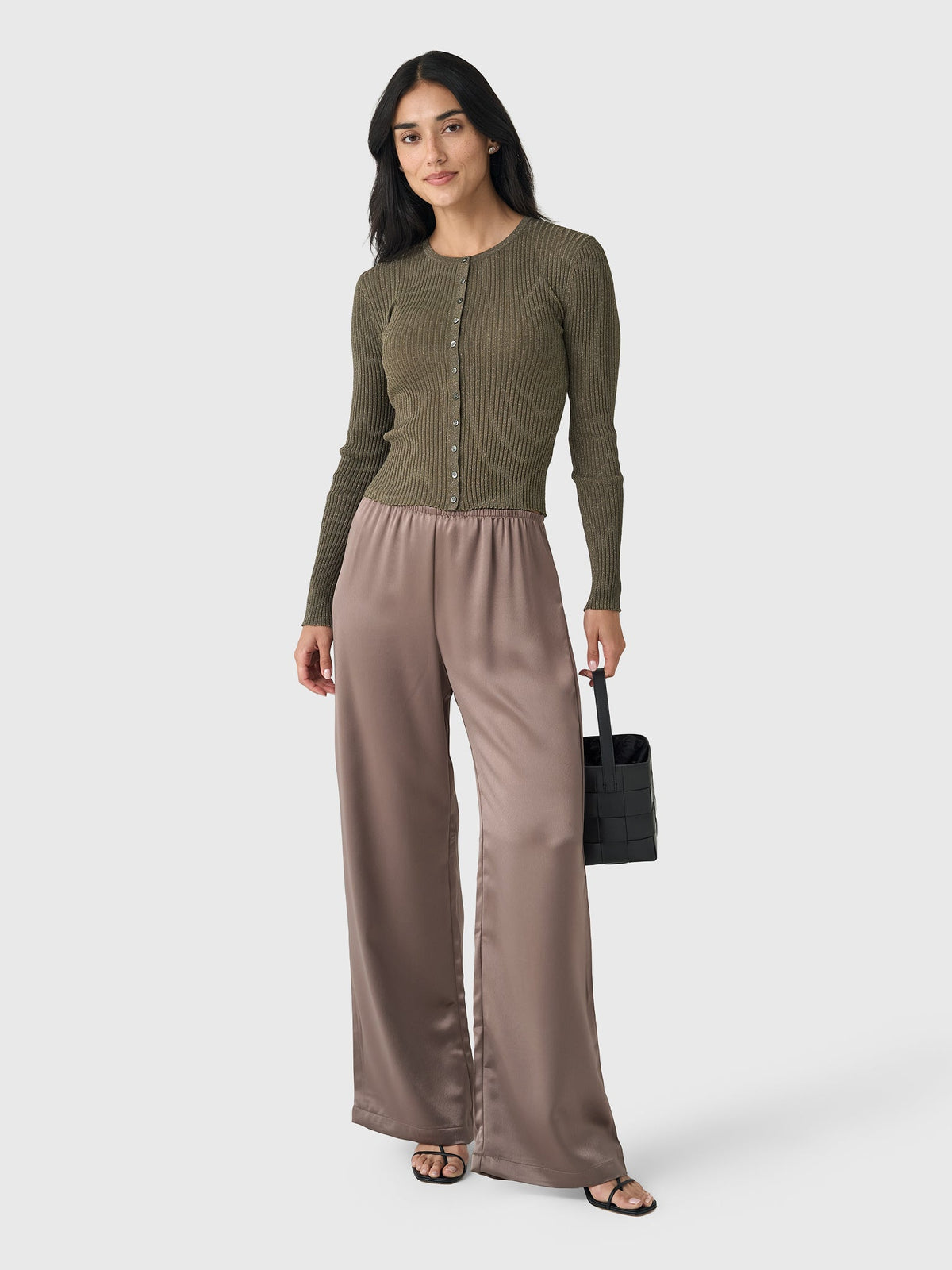 Leset Women's Blake Rib Crew Cardigan
