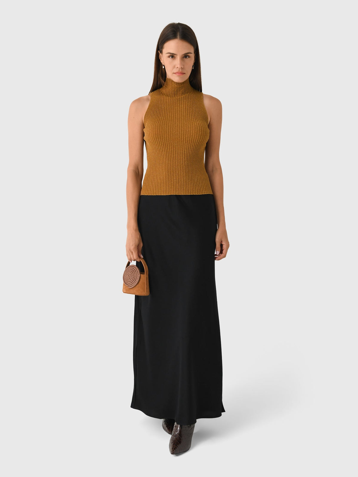 Leset Women's Blake Rib Sleeveless Turtleneck