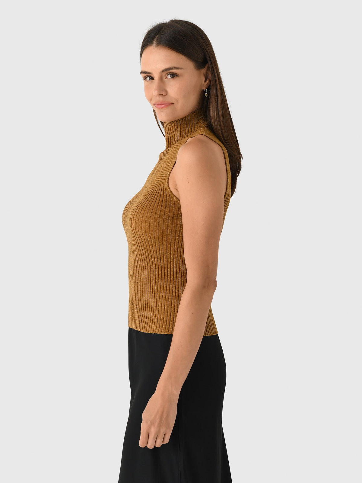 Leset Women's Blake Rib Sleeveless Turtleneck