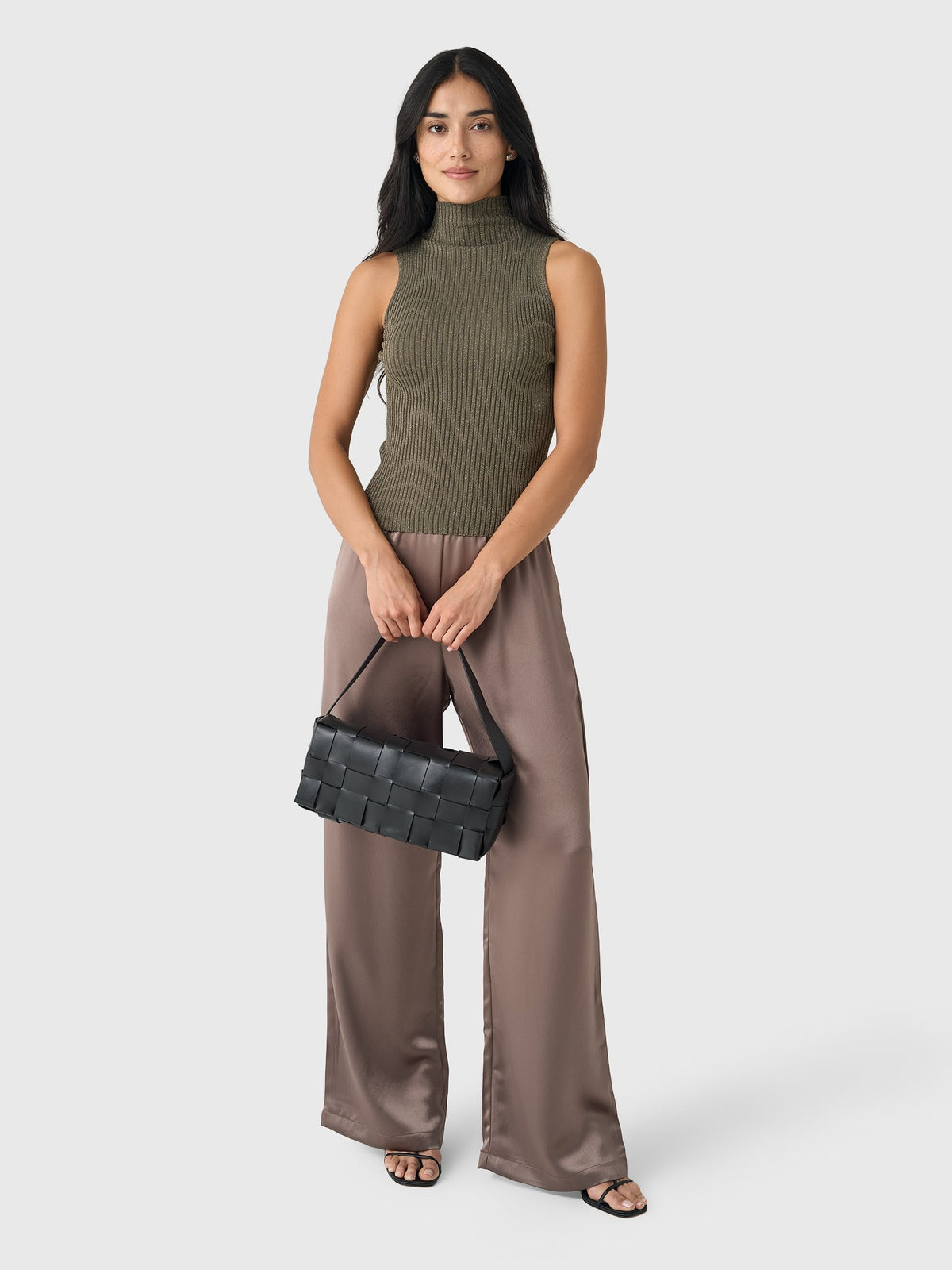 Leset Women's Blake Rib Sleeveless Turtleneck