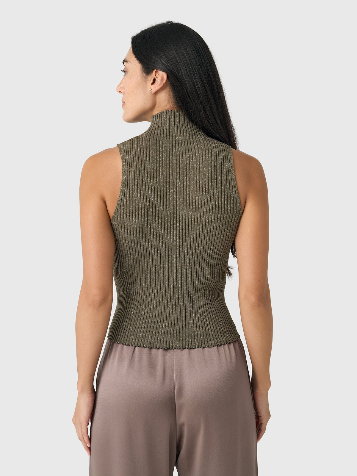 Leset Women's Blake Rib Sleeveless Turtleneck
