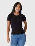 Leset Women's Pointelle Slim Fit Tee