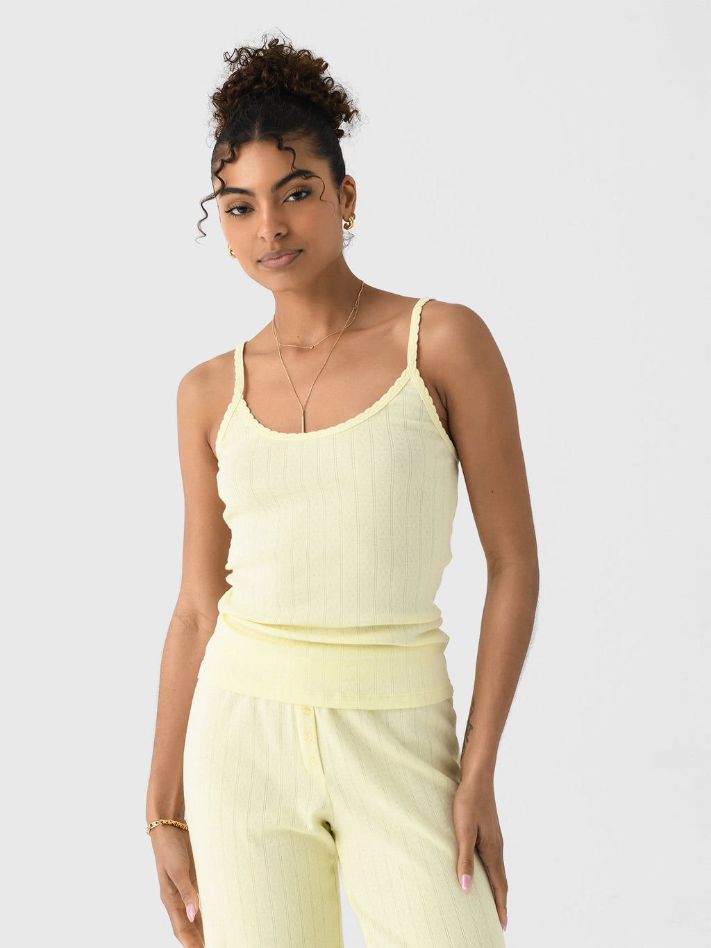 Leset Women's Pointelle Classic Tank Top