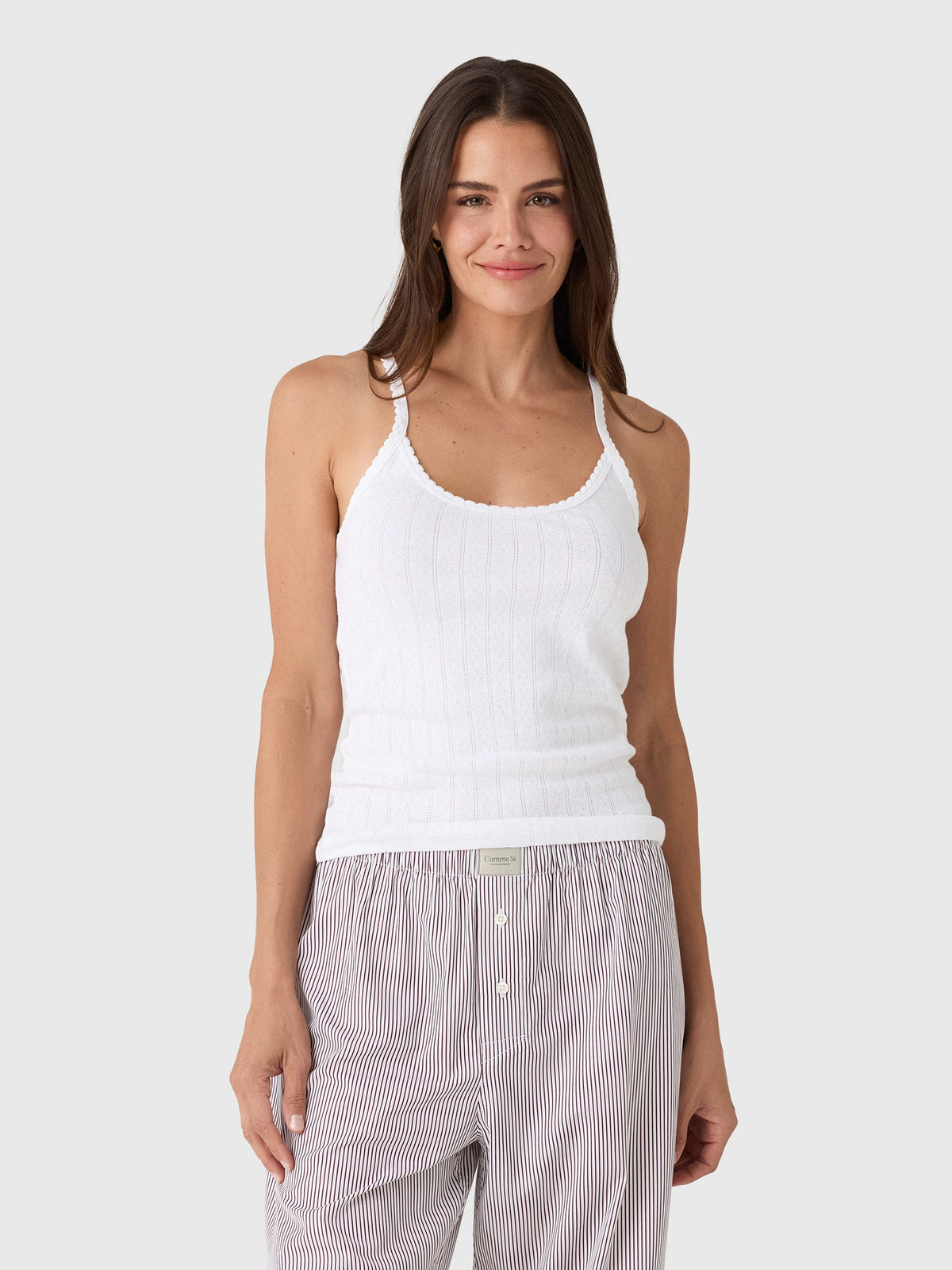 Leset Women's Pointelle Classic Tank Top
