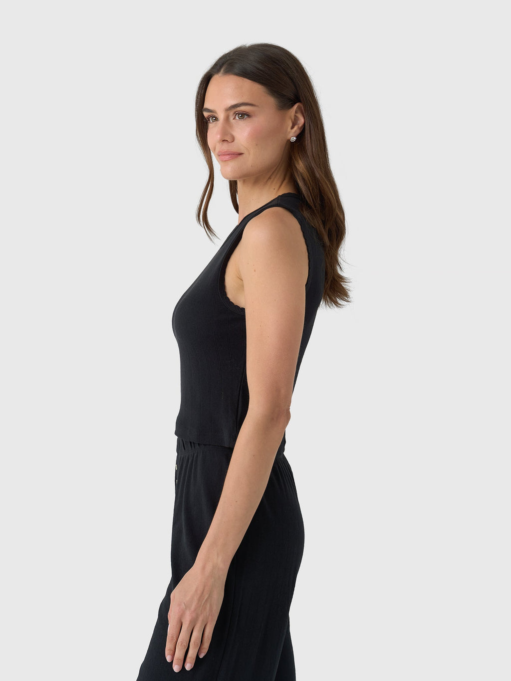 Leset Women's Pointelle Sleeveless Crew