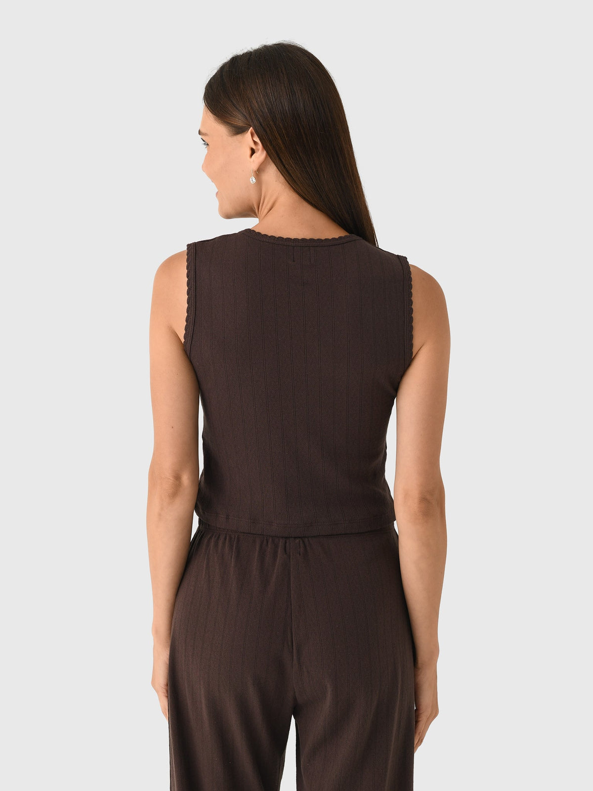 Leset Women's Pointelle Sleeveless Crew