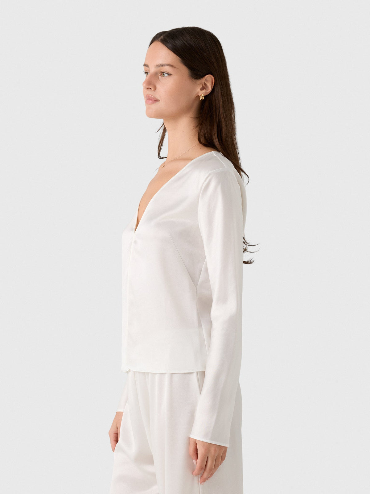 Leset Women's Barb Button Long Sleeve Top