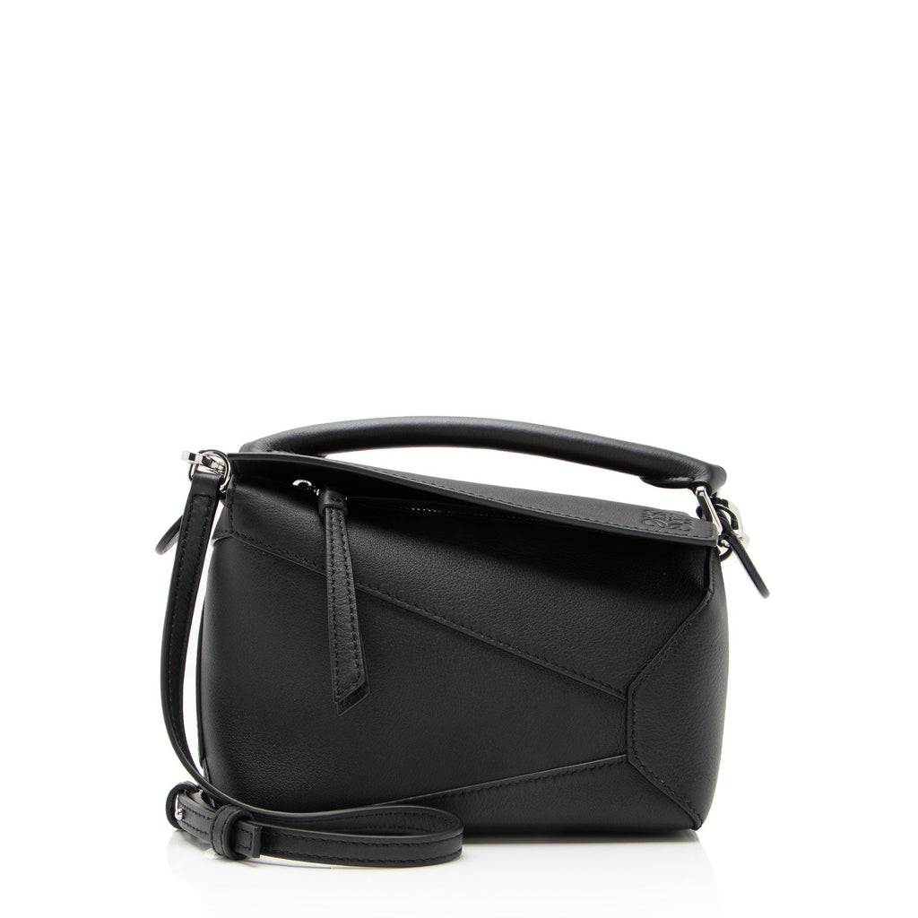 Loewe Calfskin Puzzle Edge Mini Bag - Black