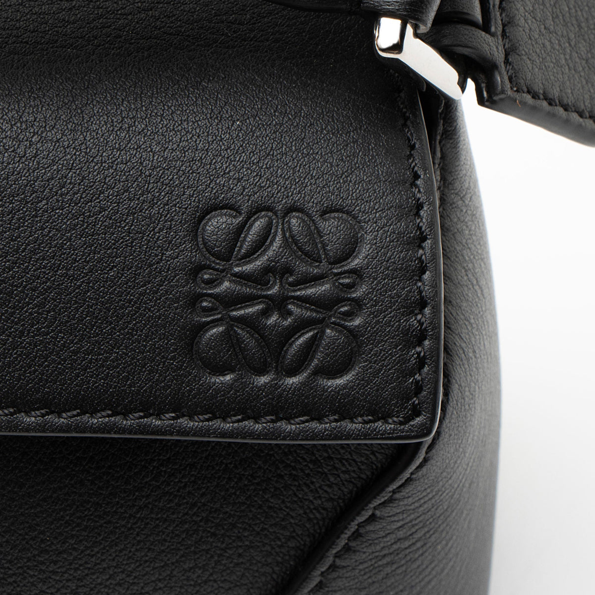 Loewe Calfskin Puzzle Edge Mini Bag - Black