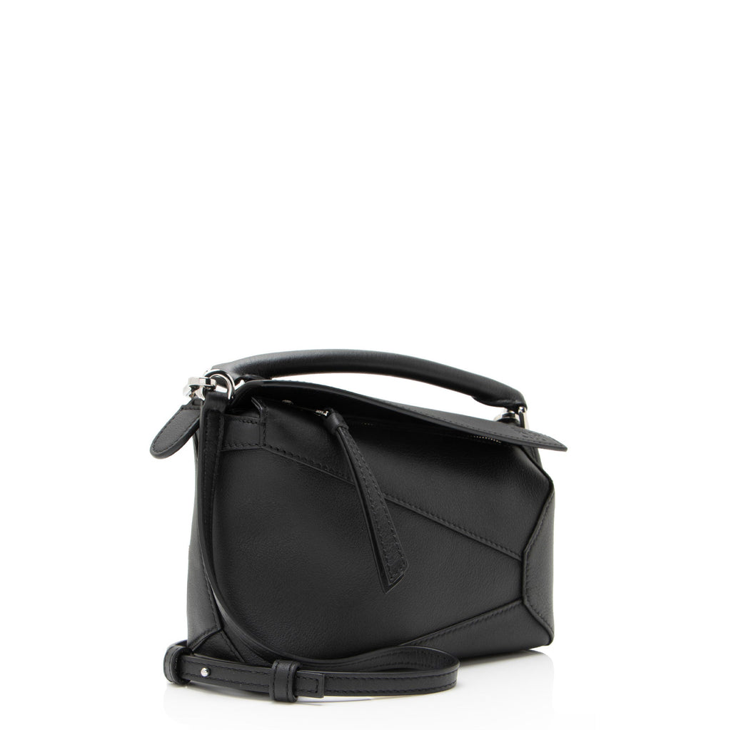 Loewe Calfskin Puzzle Edge Mini Bag - Black