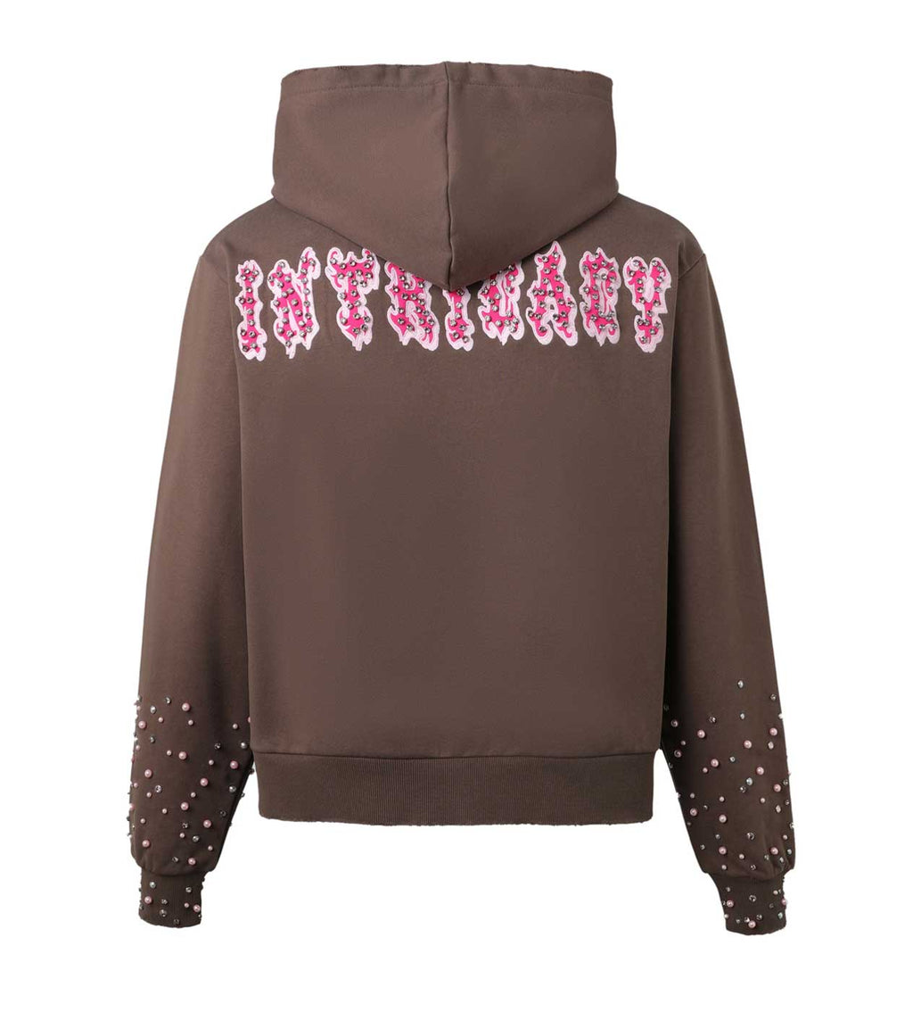 Lost Intricacy Brown Patch Zip Up