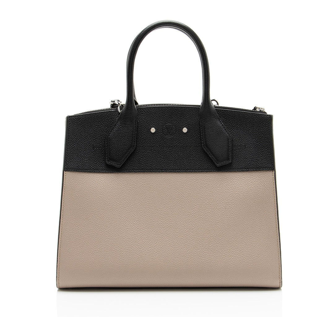 Louis Vuitton Calfskin City Steamer MM Tote Bag - Beige/Black