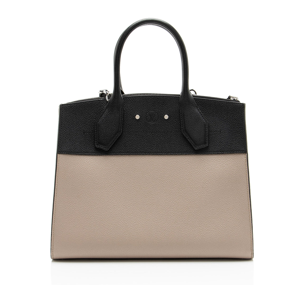 Louis Vuitton Calfskin City Steamer MM Tote Bag - Beige/Black