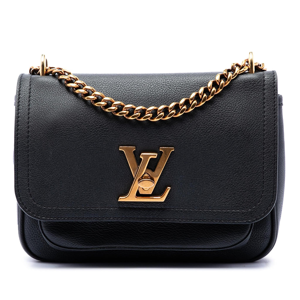 Louis Vuitton Calfskin Lockme Chain Shoulder Bag - Black