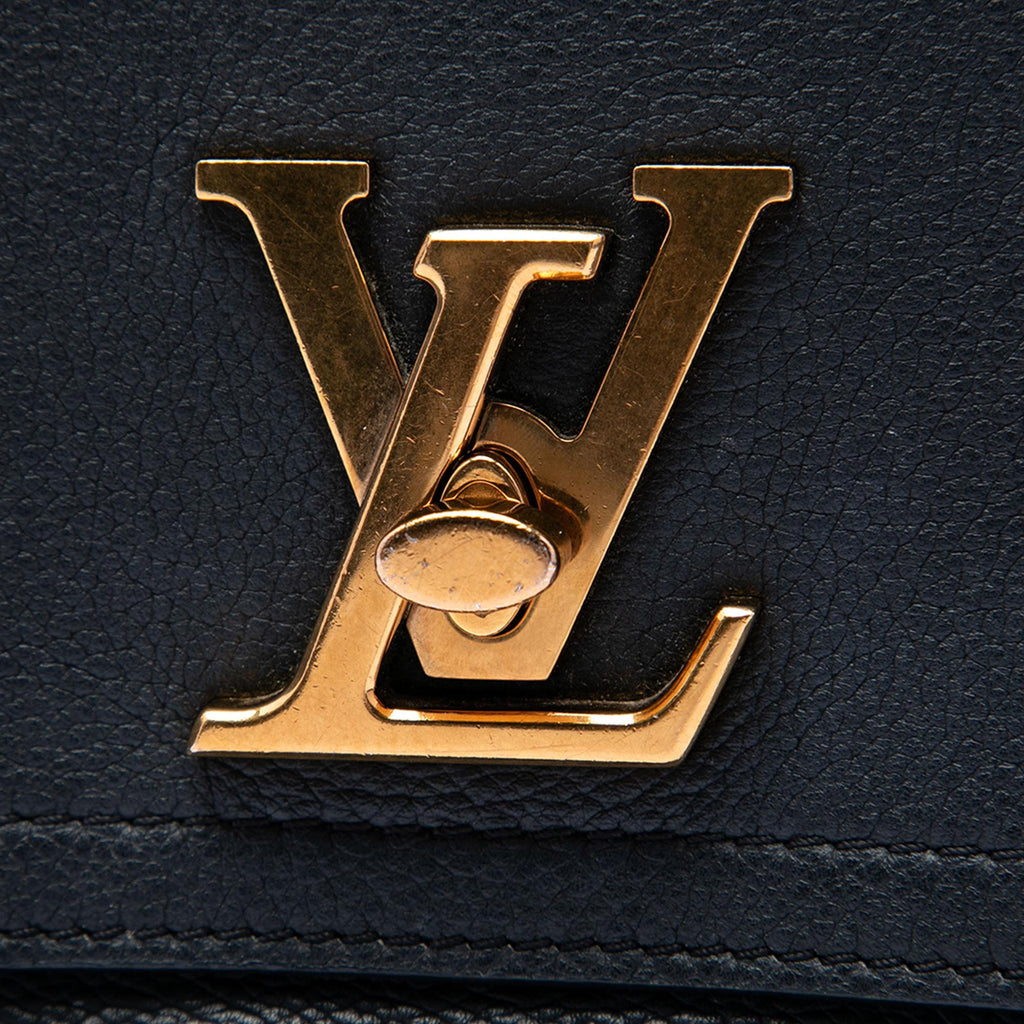 Louis Vuitton Calfskin Lockme Chain Shoulder Bag - Black