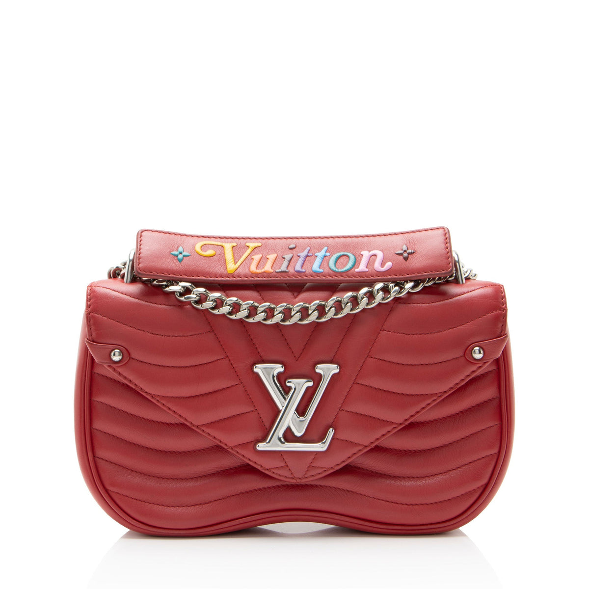 Louis Vuitton Calfskin New Wave Chain MM Shoulder Bag - Red