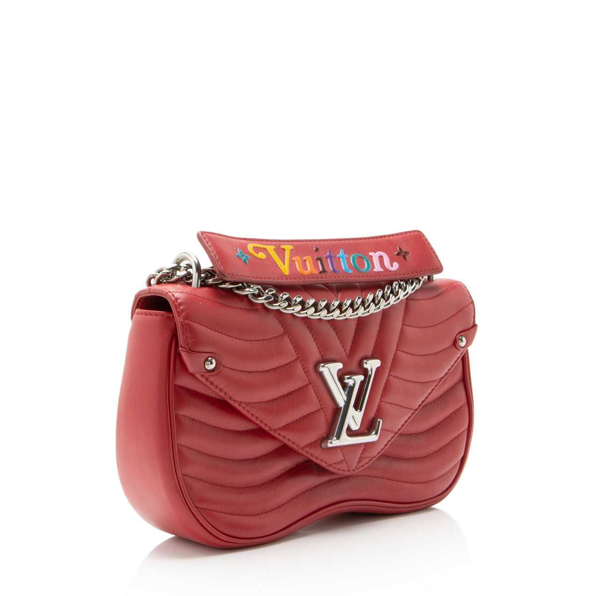 Louis Vuitton Calfskin New Wave Chain MM Shoulder Bag - Red