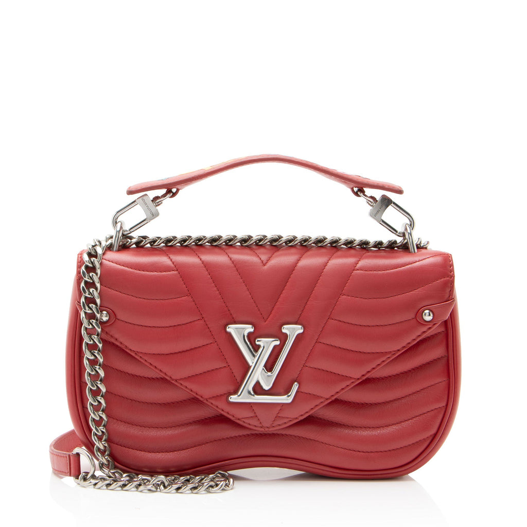 Louis Vuitton Calfskin New Wave Chain MM Shoulder Bag - Red
