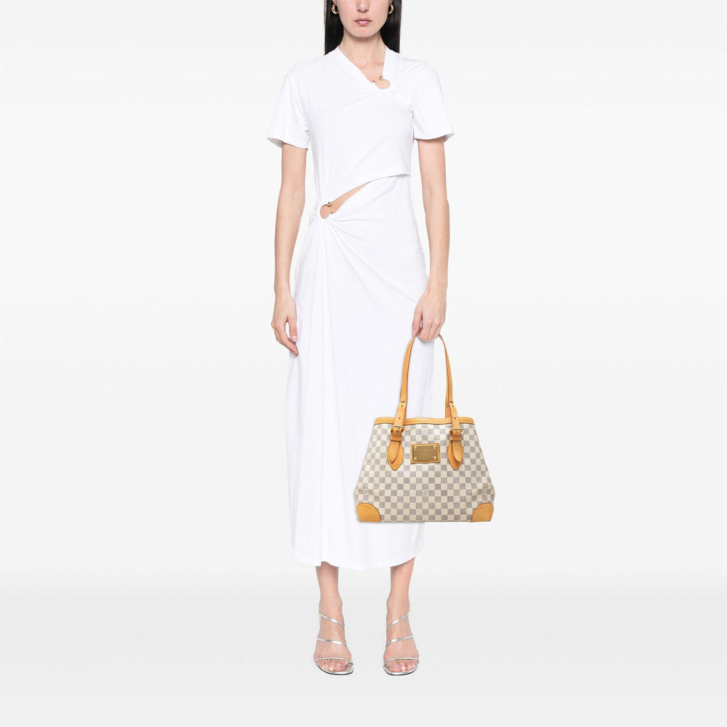 Louis Vuitton Damier Azur Hampstead MM Tote Bag - White