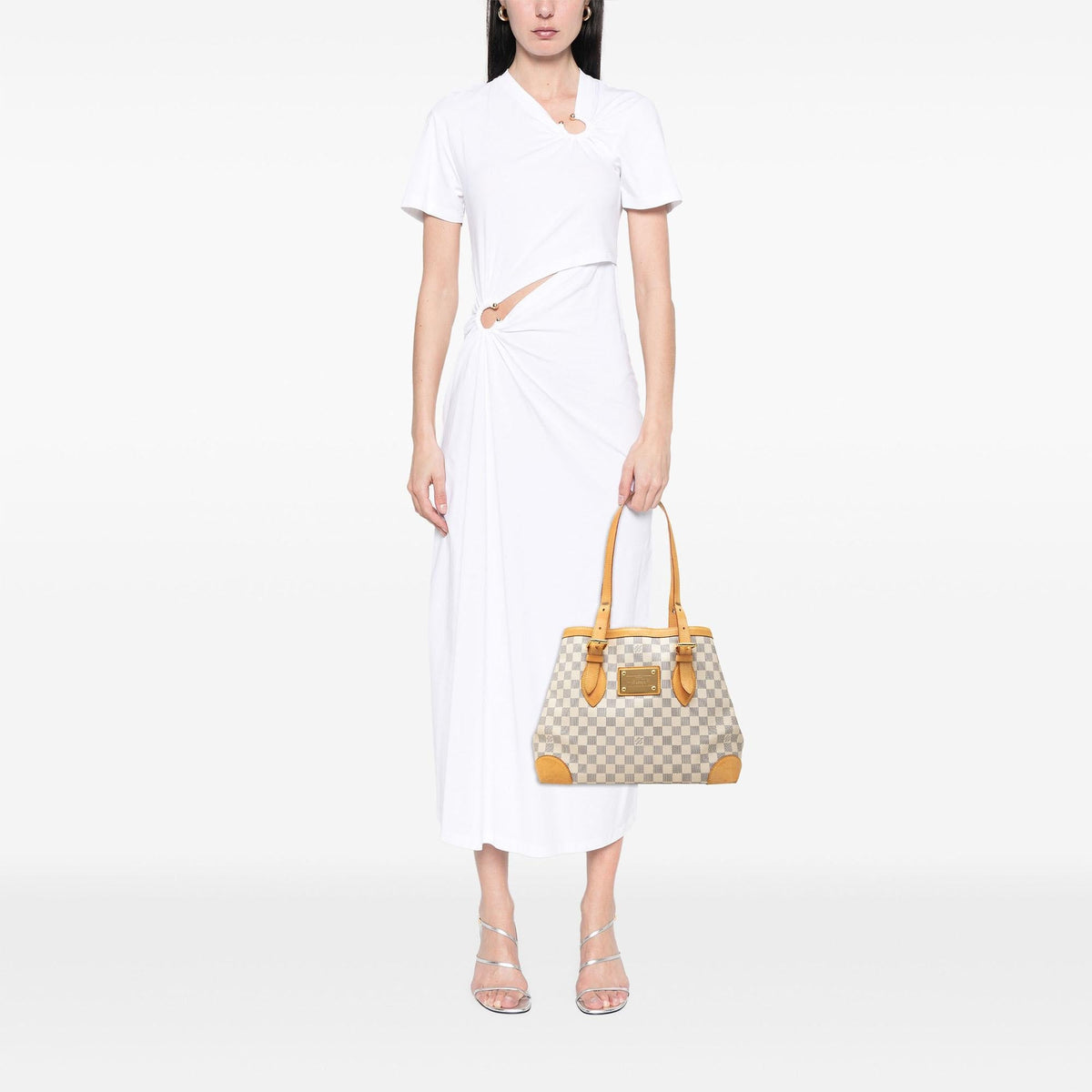 Louis Vuitton Damier Azur Hampstead MM Tote Bag - White