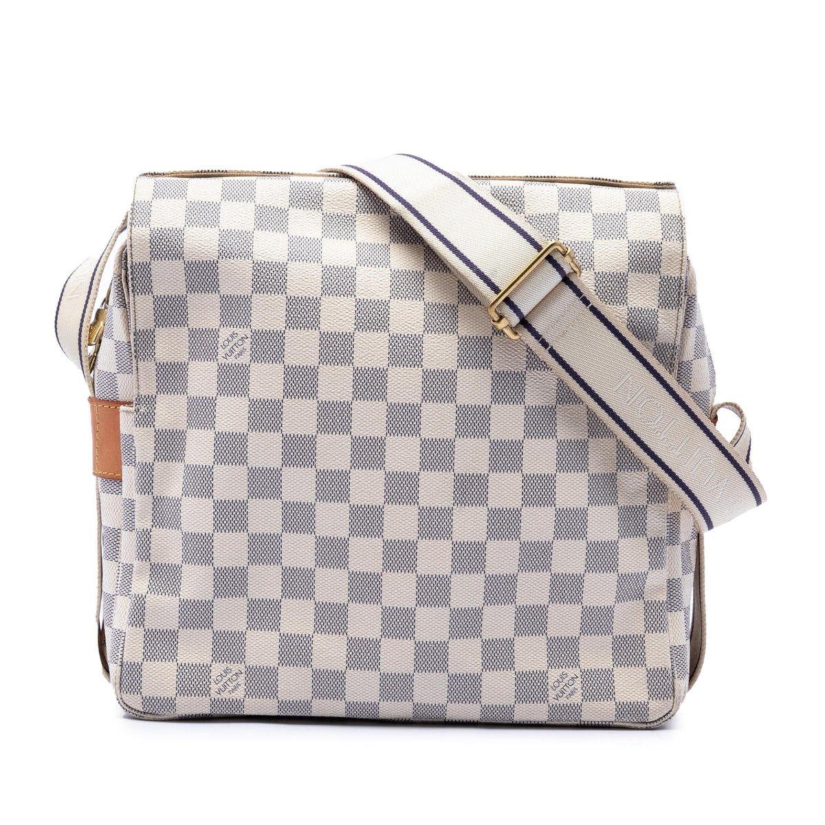 Louis Vuitton Damier Azur Naviglio Crossbody Bag - White
