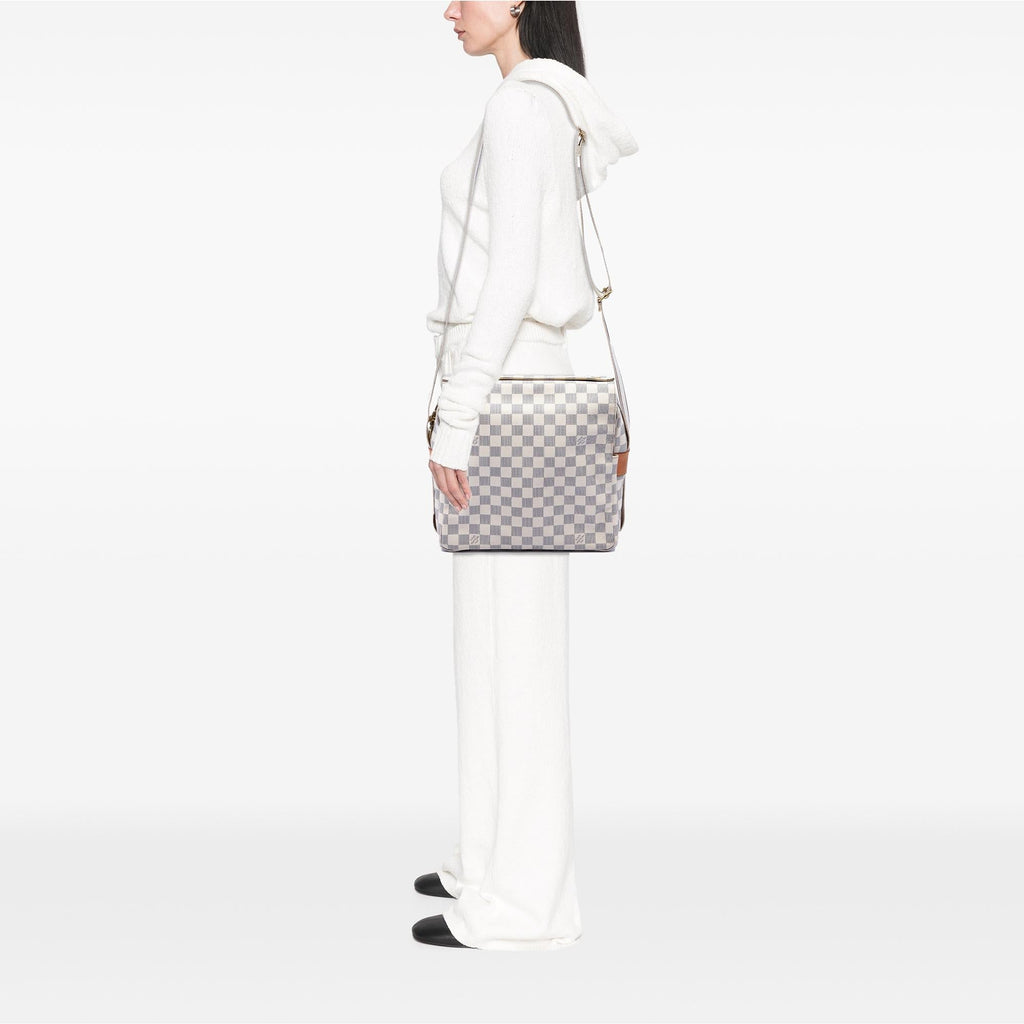 Louis Vuitton Damier Azur Naviglio Crossbody Bag - White