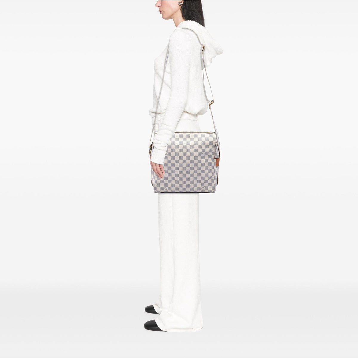 Louis Vuitton Damier Azur Naviglio Crossbody Bag - White