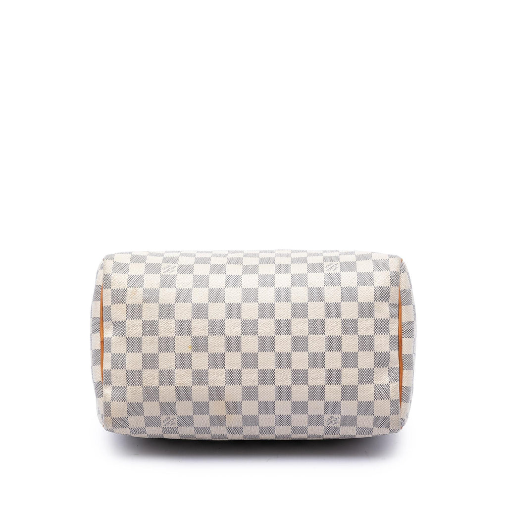 Louis Vuitton Damier Azur Speedy 30 Satchel - White