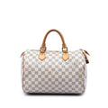 Louis Vuitton Damier Azur Speedy 30 Satchel - White