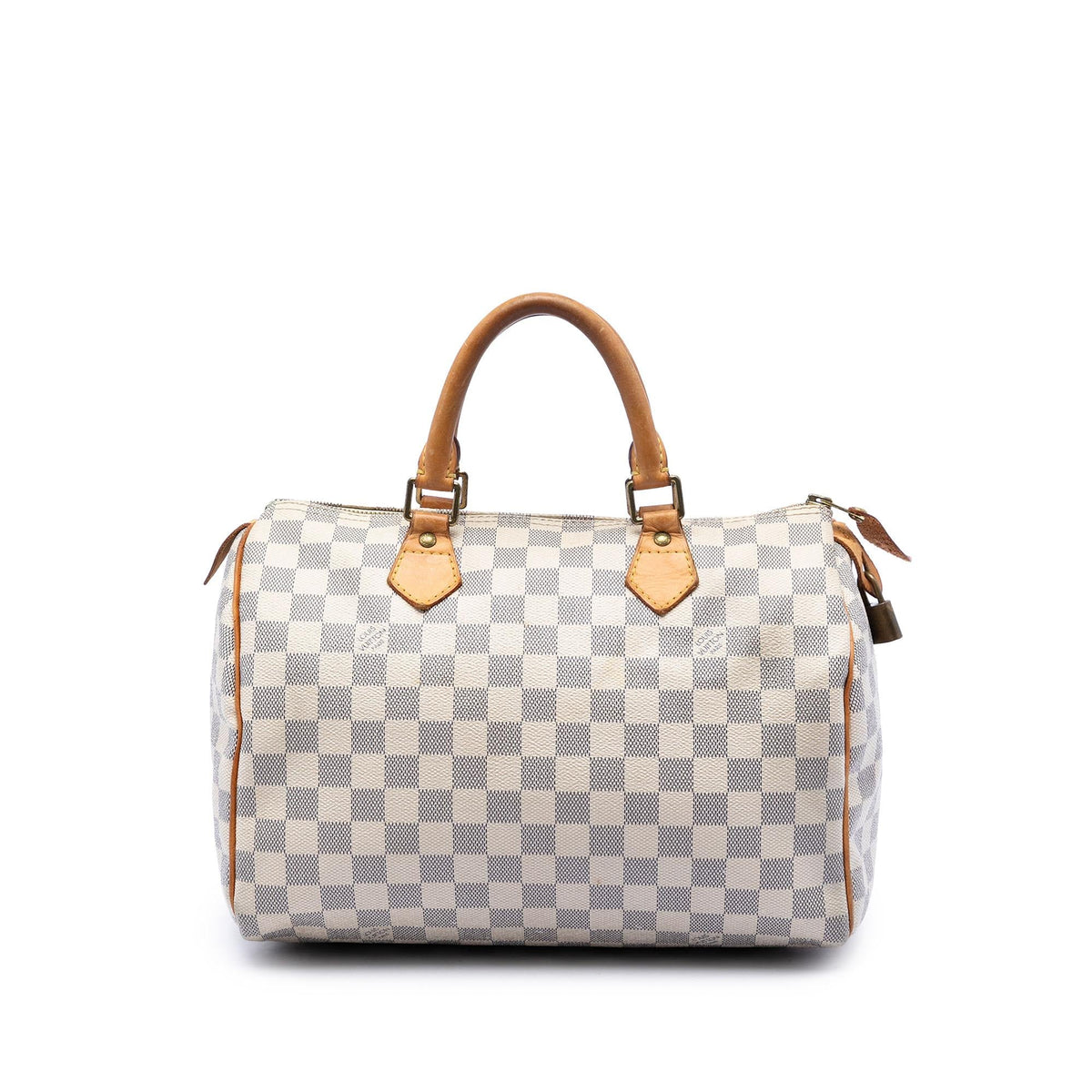 Louis Vuitton Damier Azur Speedy 30 Satchel - White