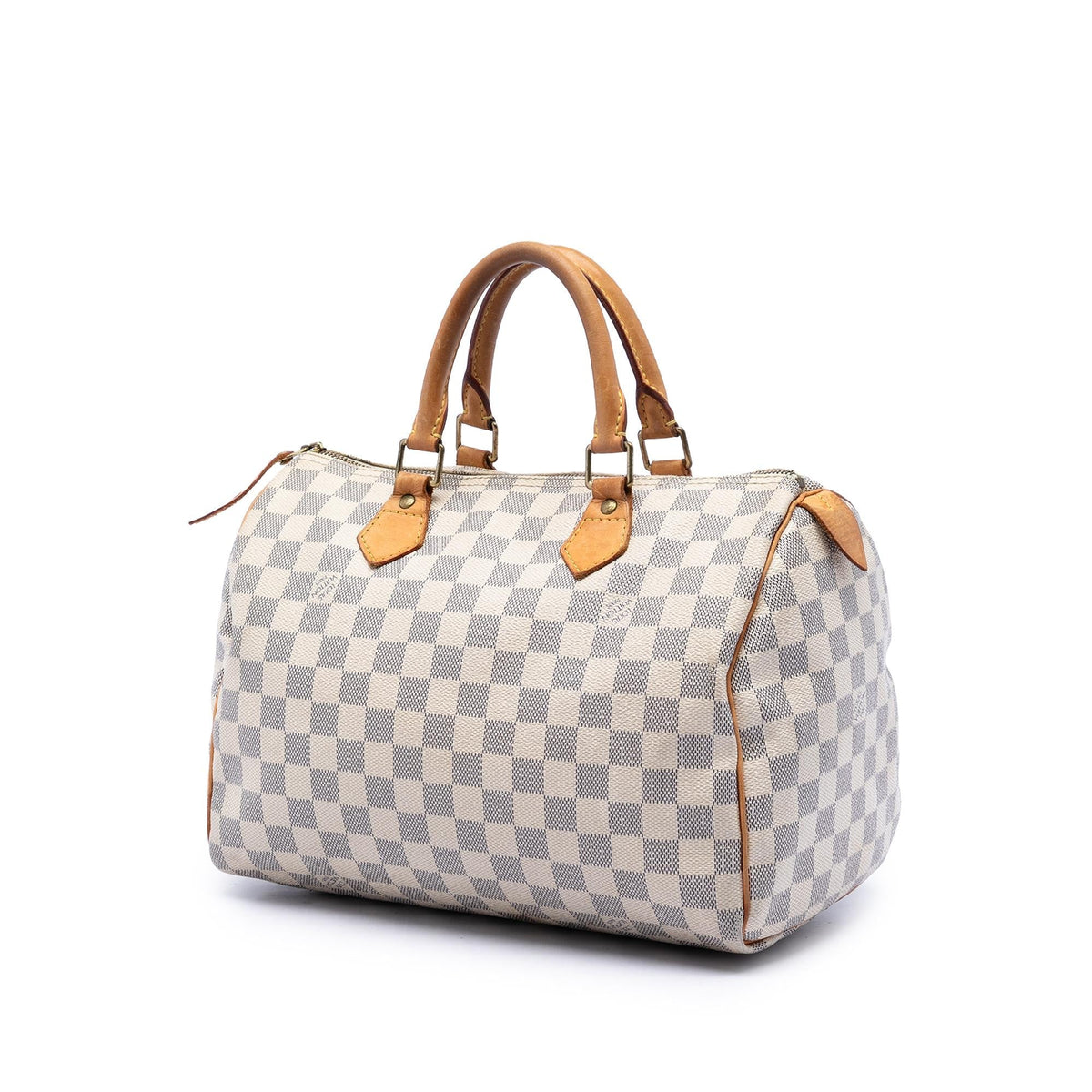 Louis Vuitton Damier Azur Speedy 30 Satchel - White